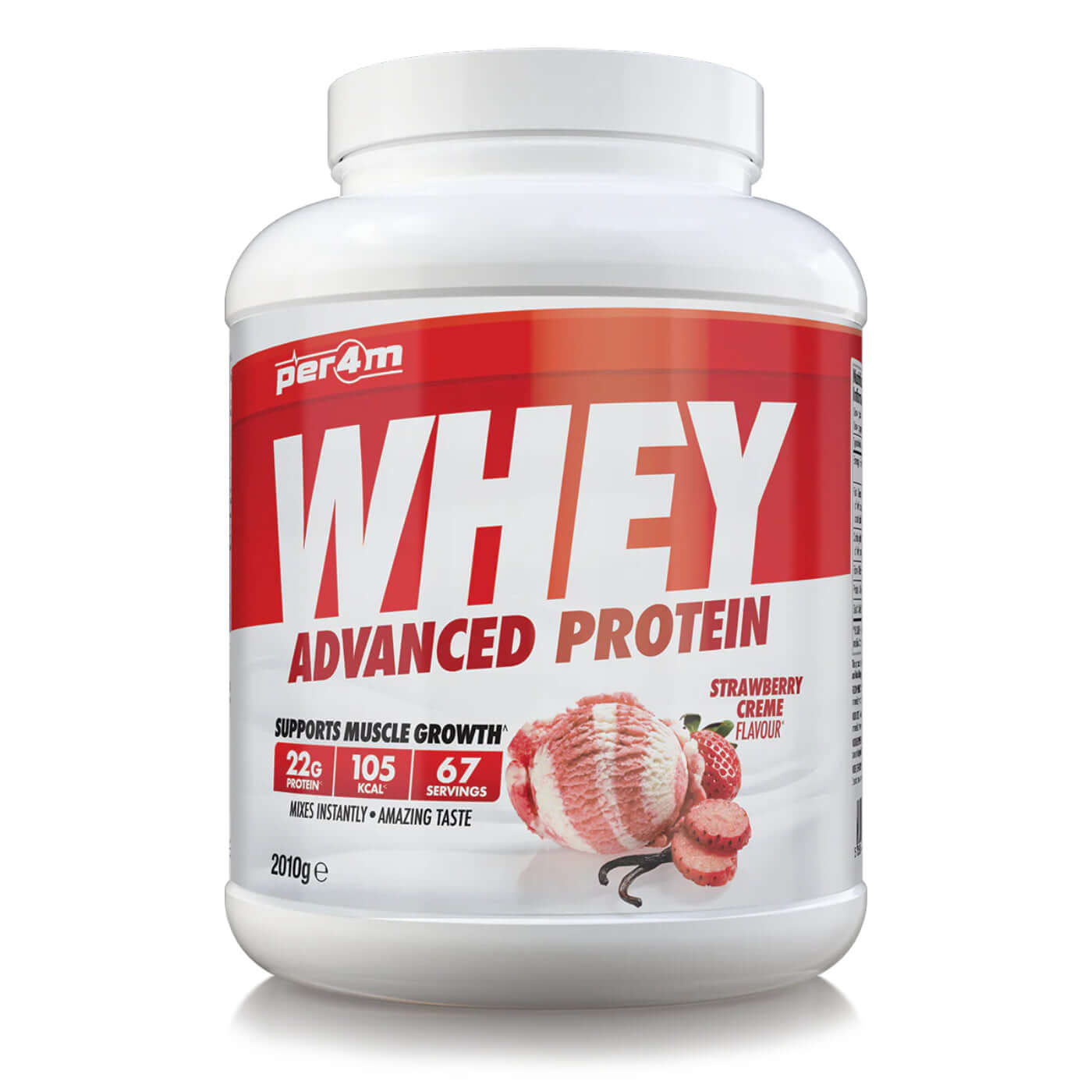 Per4m Whey Protein Size: 2.01kg Flavour: Strawberry Creme