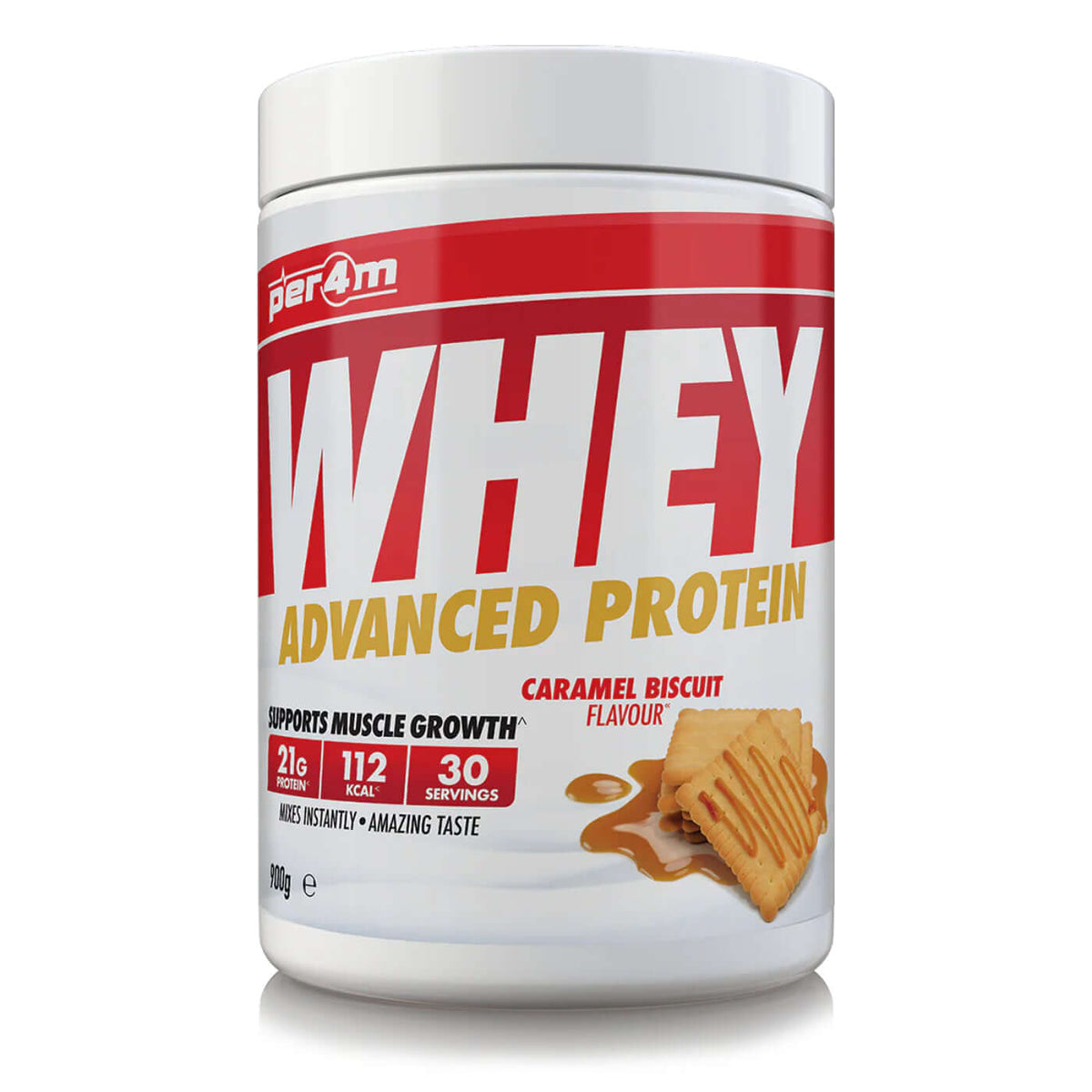 Per4m Whey Protein Size: 900g Flavour: Caramel Biscuit