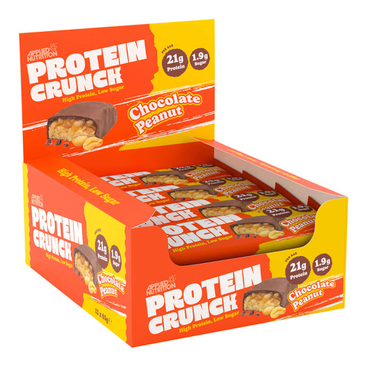Applied Nutrition Protein Crunch Bars Size: 12 x 65g Flavour: Milk Chocolate Peanut