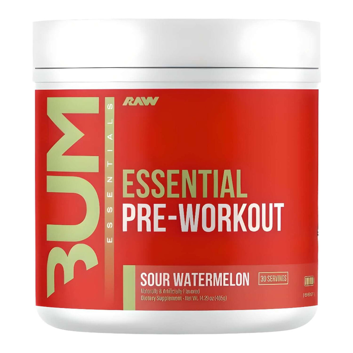 Raw Nutrition CBUM Essential Pre-Workout Sour Watermelon flavor, 30 servings.