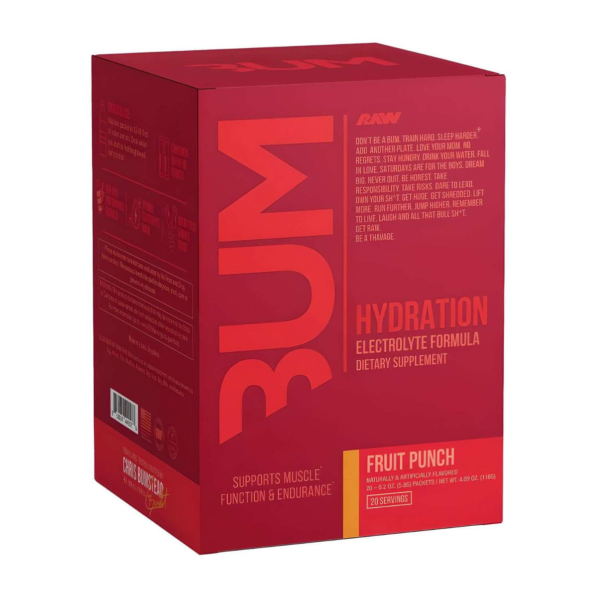 Raw Nutrition CBUM Hydration Size: 20 Svgs Flavour: Fruit Punch