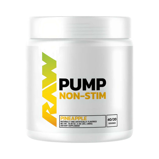 Raw Nutrition Pump Non Stim Pre Workout Size: 480g Flavour: Pineapple