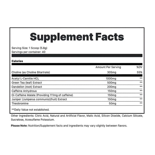 Redcon1 Double Tap Nutrition Facts