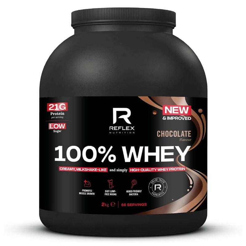 Reflex 100% Whey Size: 2kg Flavour: Chocolate