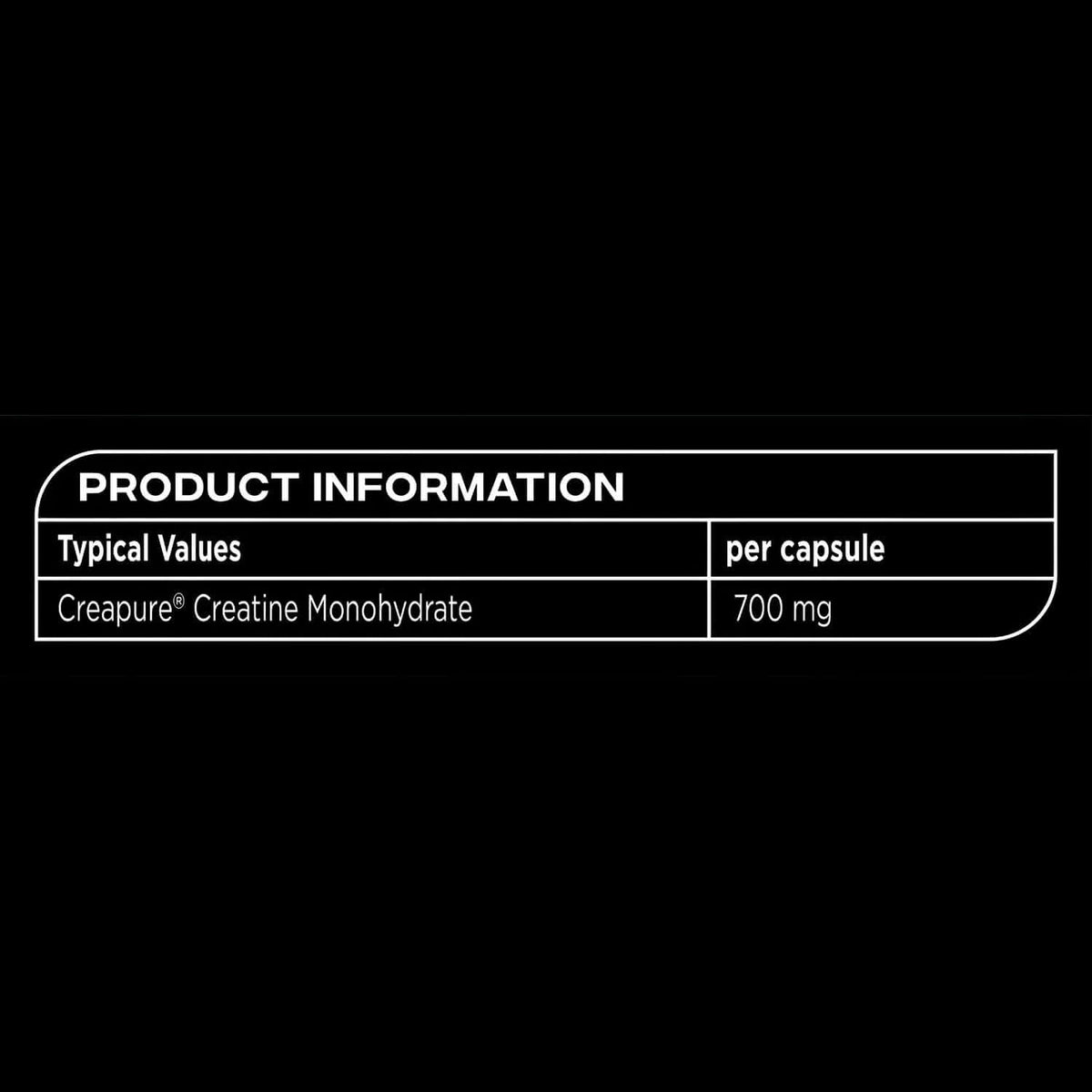 Reflex Creapure Creatine Capsules Nutrition Facts