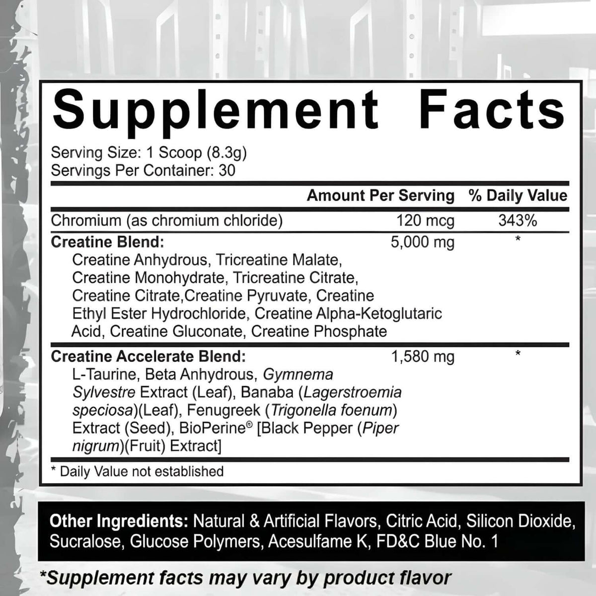 Rich Piana 5% Nutrition Crea Ten Nutrition Facts