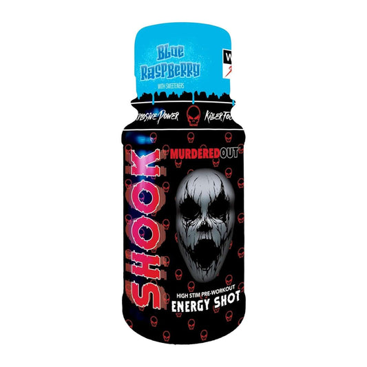 Murdered Out Shook Energy Single Shot (Two Servings) Size: 1 x 60ml (Two Servings) Flavour: Blue Raspberry