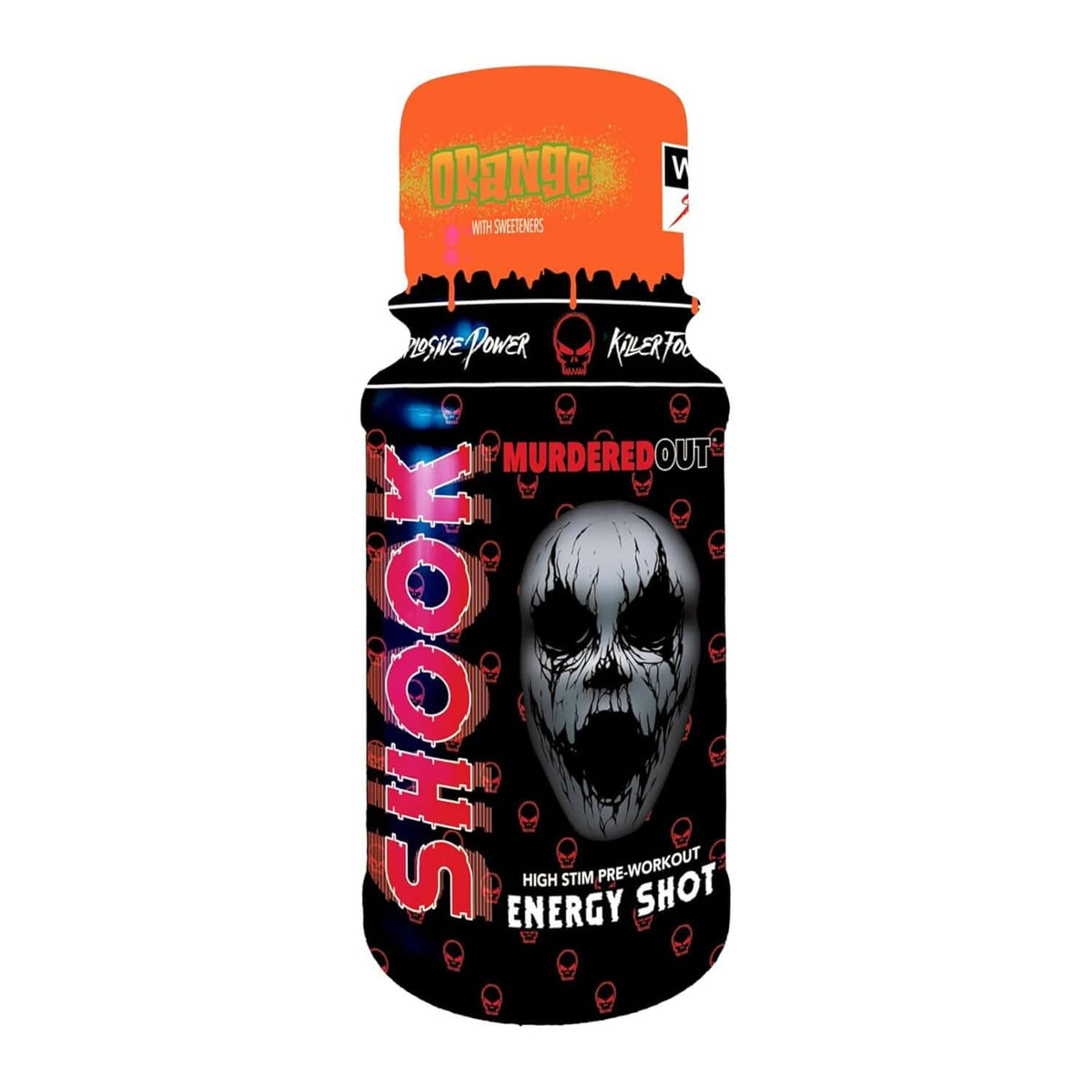 Murdered Out Shook Energy Single Shot (Two Servings) Size: 1 x 60ml (Two Servings) Flavour: Orange