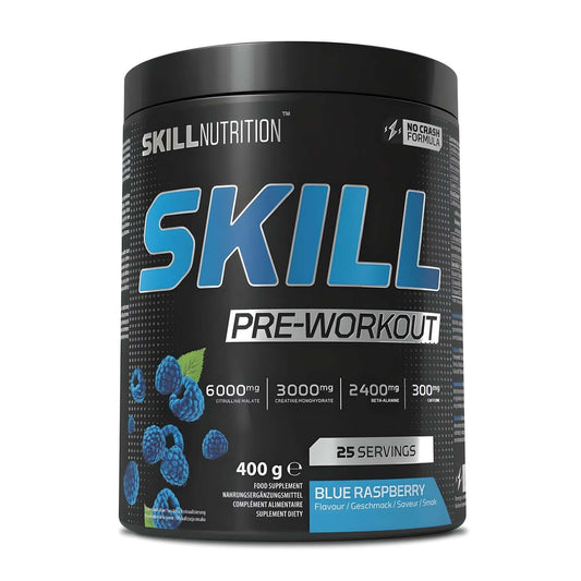 Skill Nutrition Skill Pre Workout Size: 25 Servings Flavour: Blue Raspberry