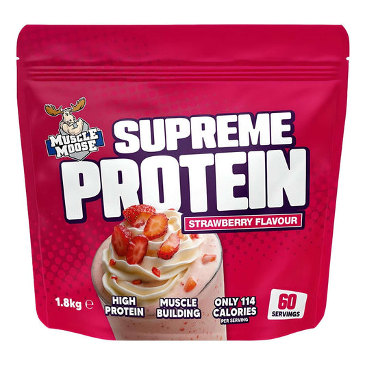 Muscle Moose Supreme Protein Size: 1.8kg Flavour: Strawberry