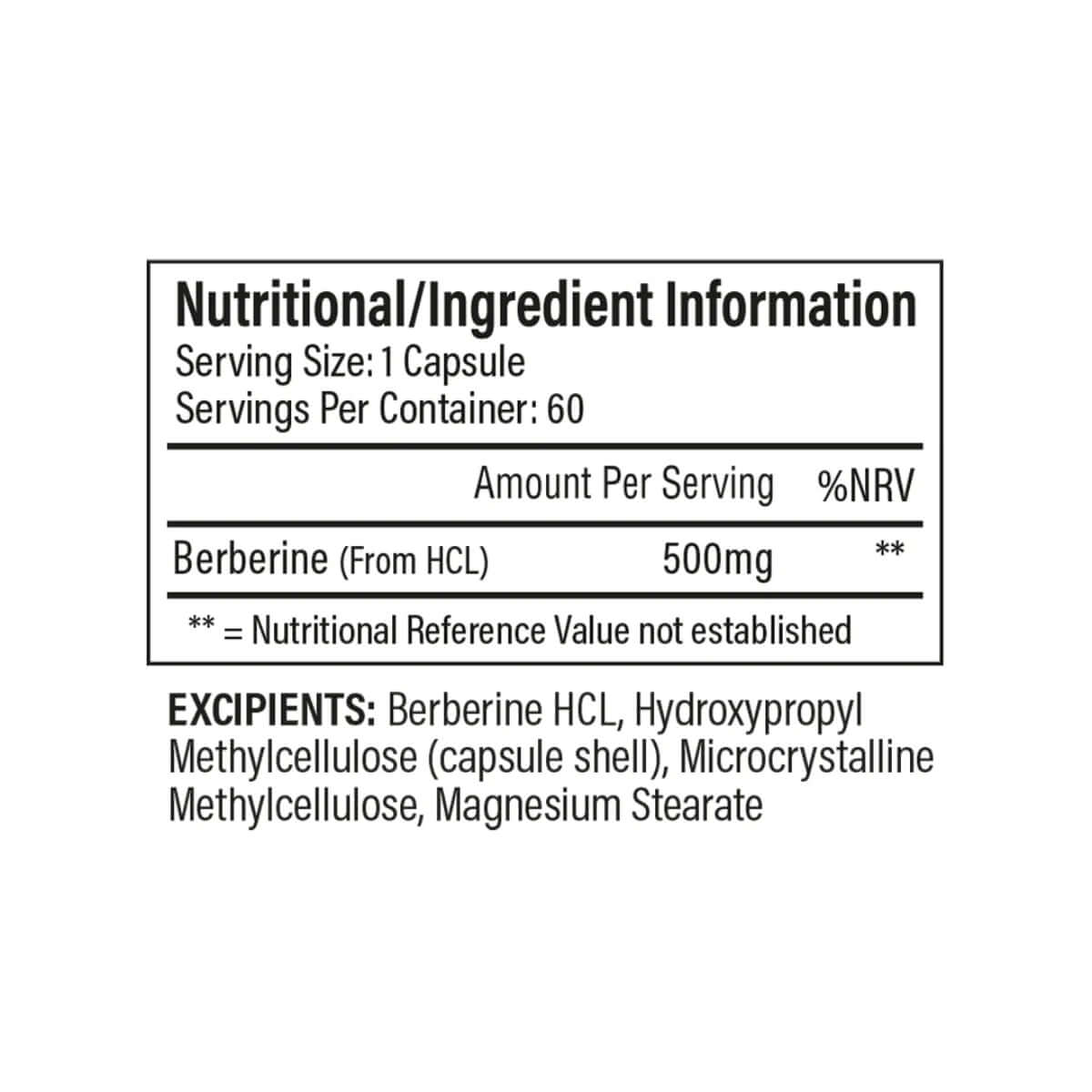 Trained By JP Berberine Nutrition Facts