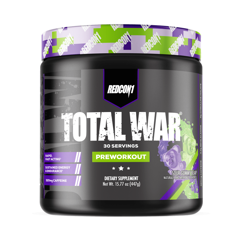 Redcon1 Total War Pre Workout Supplement Size: 30 Svgs Flavour: Sour Gummy
