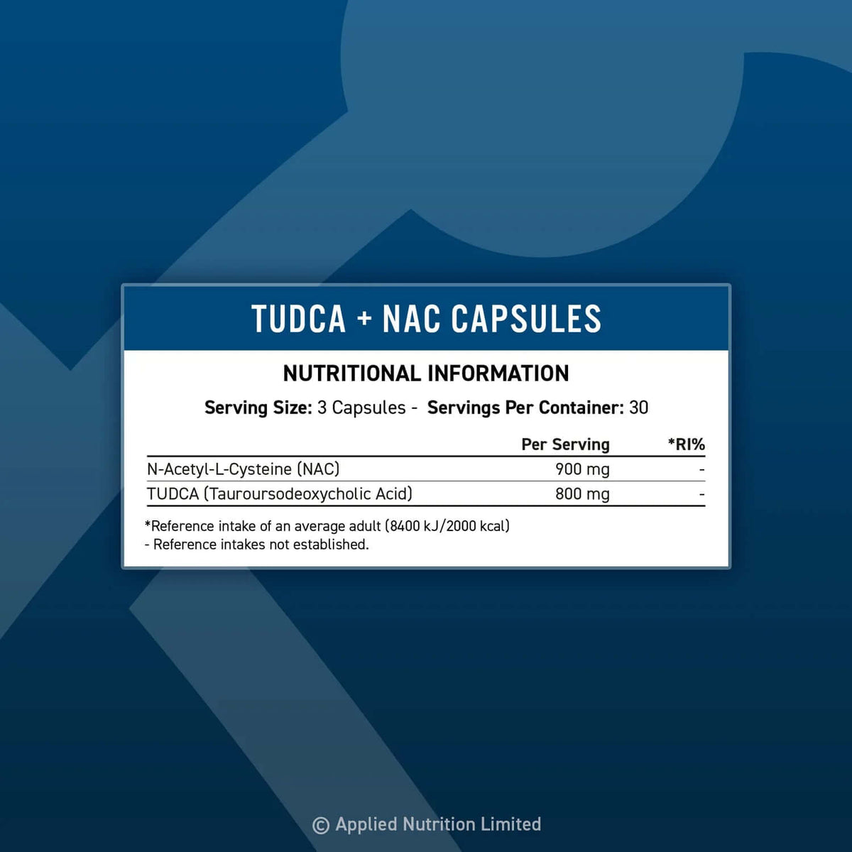Applied Nutrition Tudca + NAC Nutrition Facts