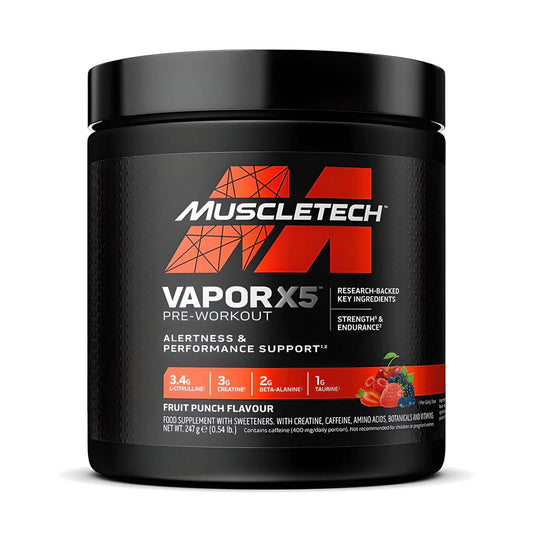 MuscleTech Vapor X5 Pre Workout Size: 247g Flavour: Fruit Punch
