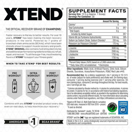 Xtend BCAA Nutrition Facts