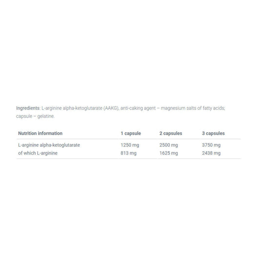 Olimp AAKG 1250 Extreme Mega Caps Nutrition Facts