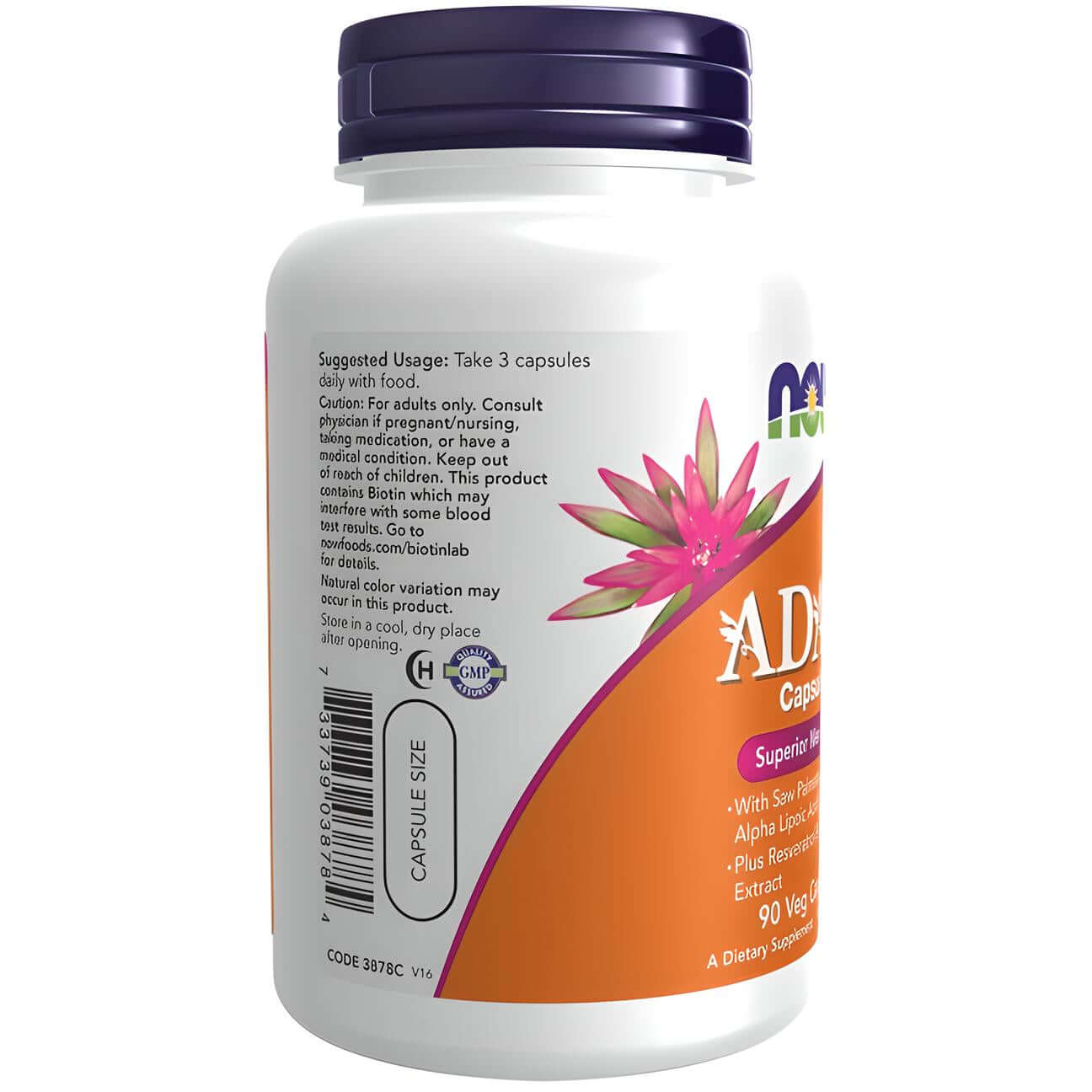 NOW Foods Adam Multi-Vitamin Product Label