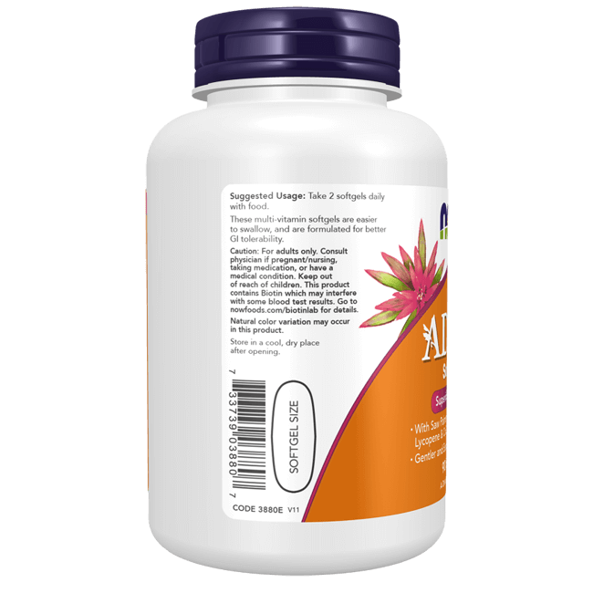 NOW Foods Adam Multi-Vitamin Nutrition Facts