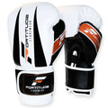Pair of boxing gloves with Fortitude Fightwear branding on a white background