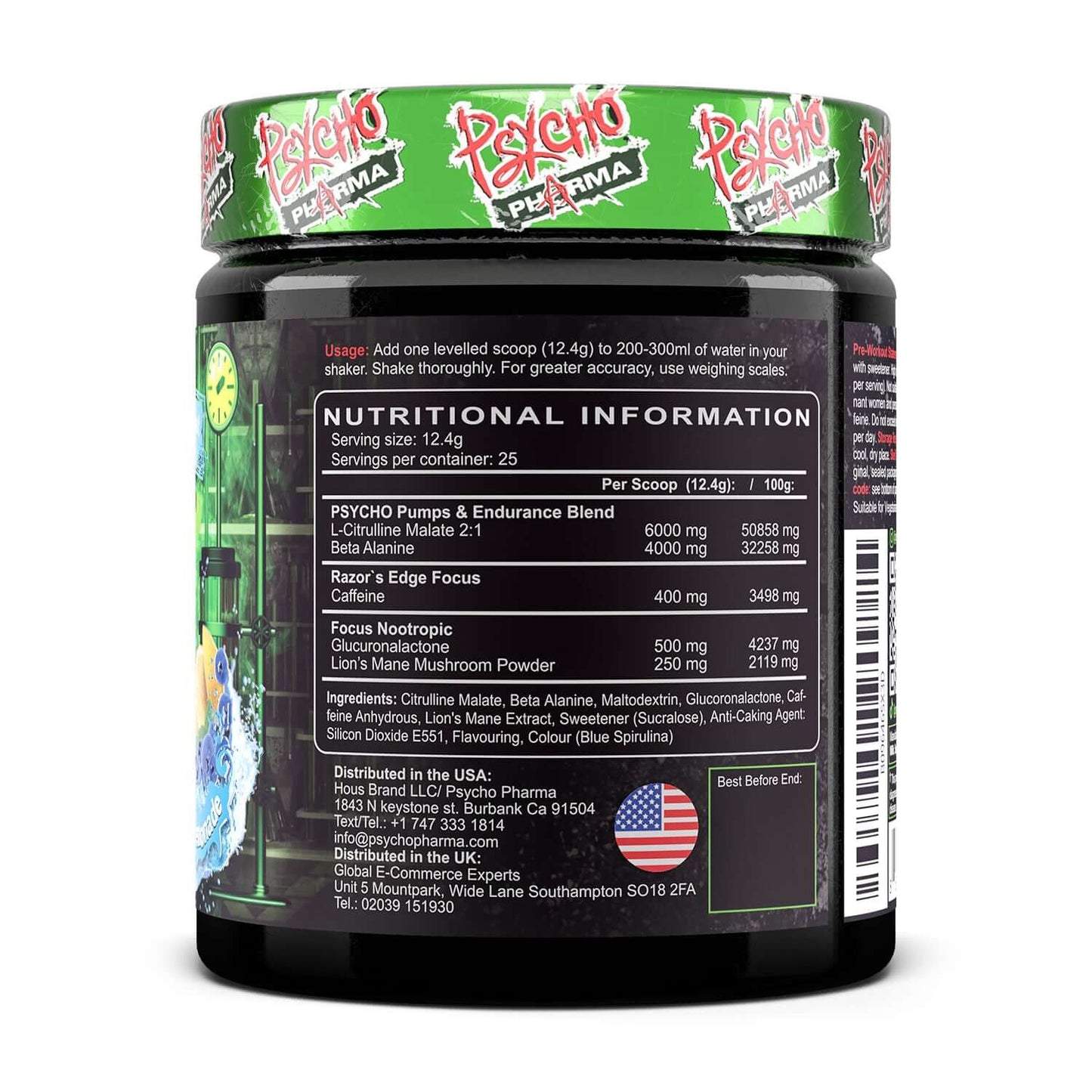 Psycho Pharma Edge Of Insanity Pre Workout Nutrition Facts