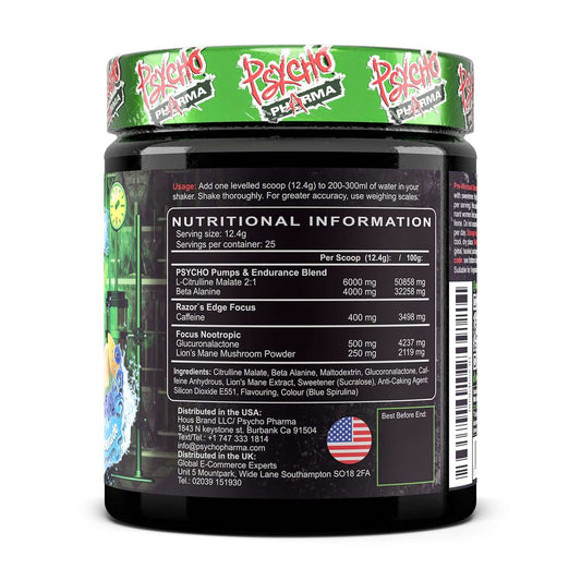 Psycho Pharma Edge Of Insanity Pre Workout Nutrition Facts