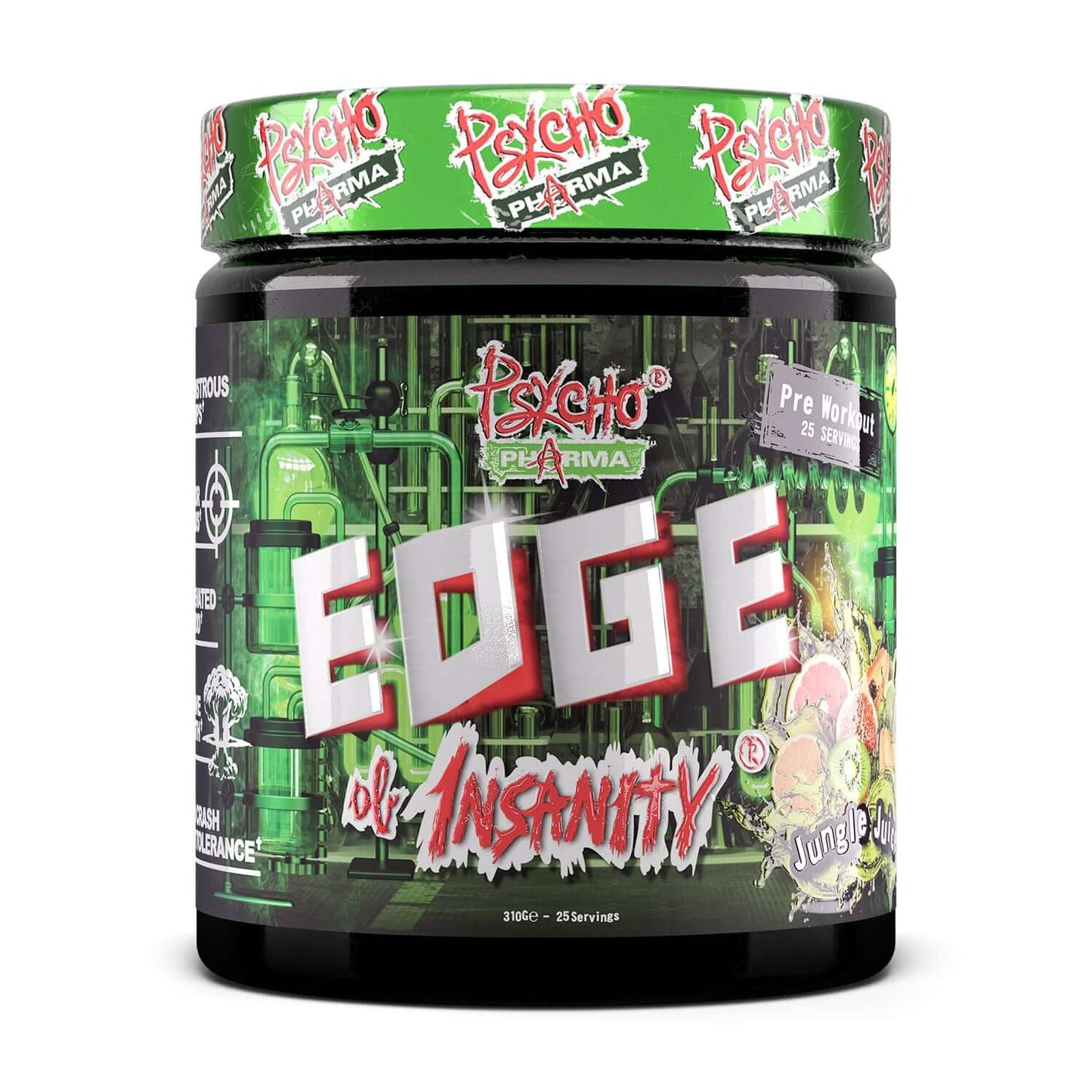 Psycho Pharma Edge Of Insanity Pre Workout Size: 25 Svgs Flavour: Jungle Juice