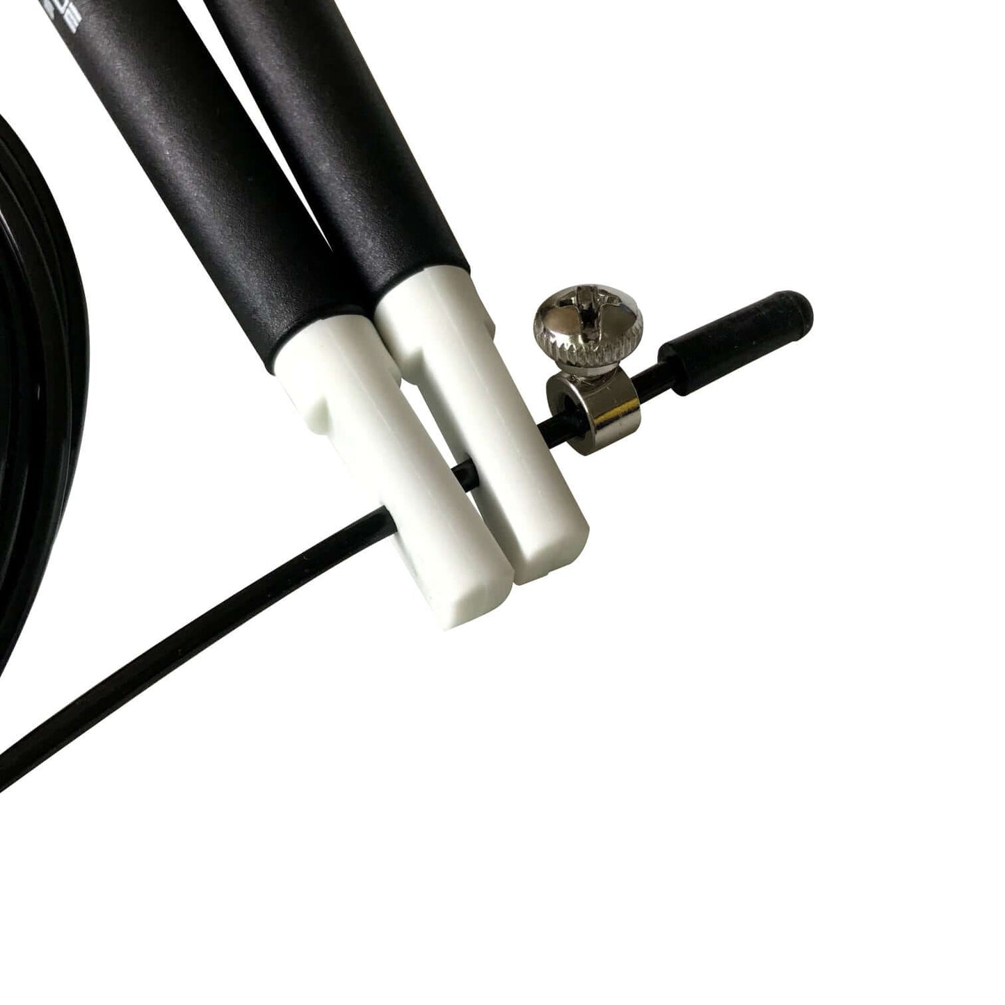 Close up of black skipping rope