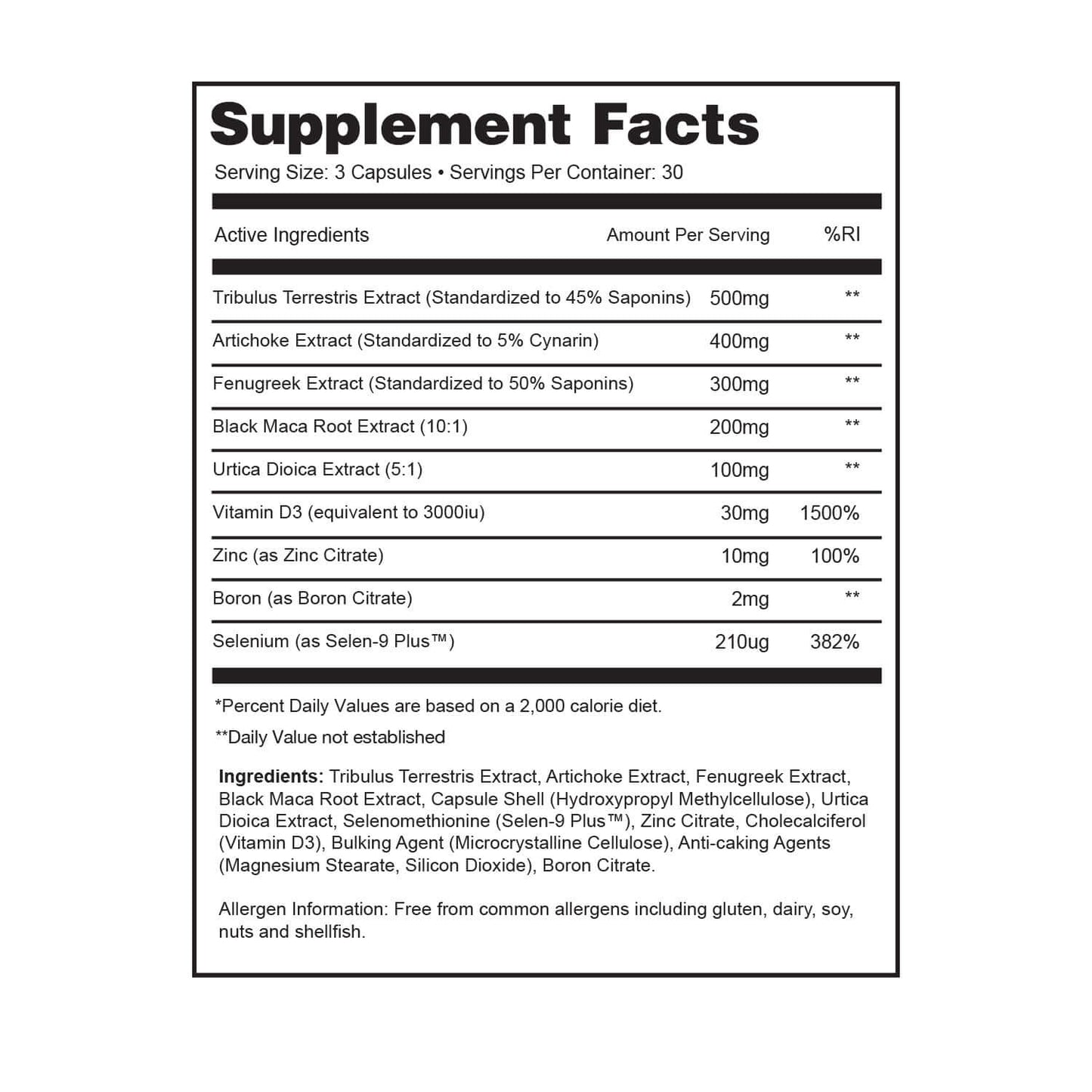 Gaspari Viradex XT Nutrition Facts