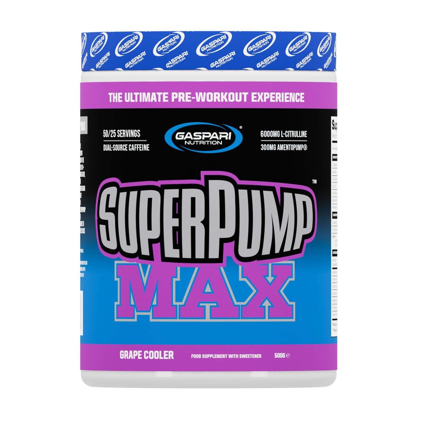 Gaspari Superpump Max Size: 25/50 Svgs Flavour: Grape Cooler
