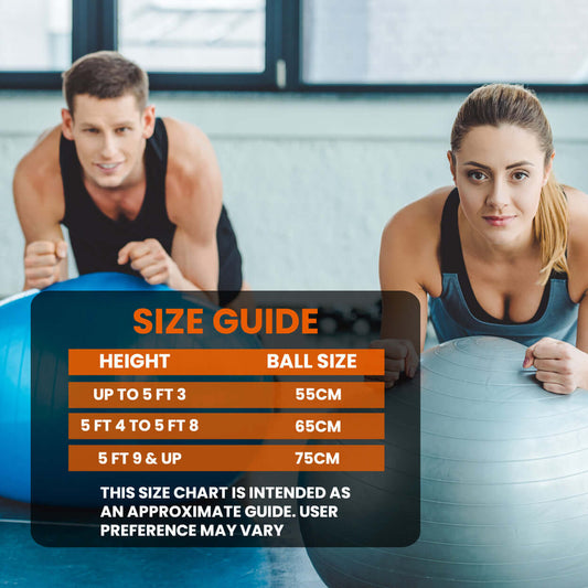 Fortitude Sports Exercise Ball Size Chart