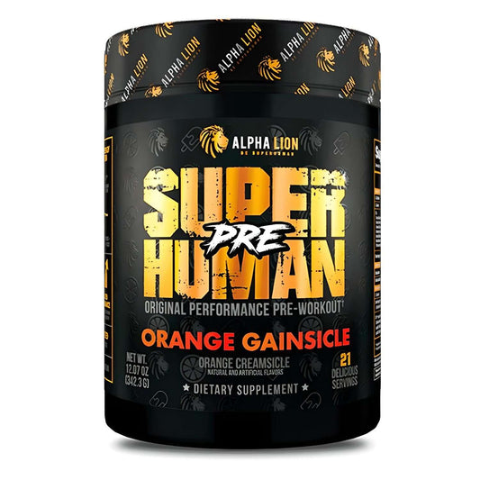 Alpha Lion SuperHuman Pre Workout Size: 21 Servings Flavour: Orange Gainsicle