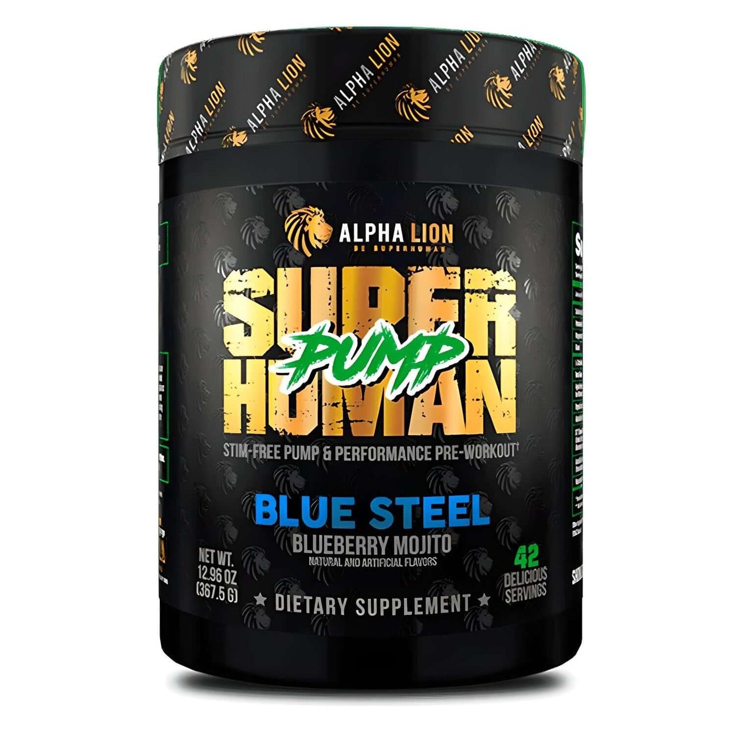 Alpha Lion SuperHuman Pump Size: 42 Servings Flavour: Blue Steel