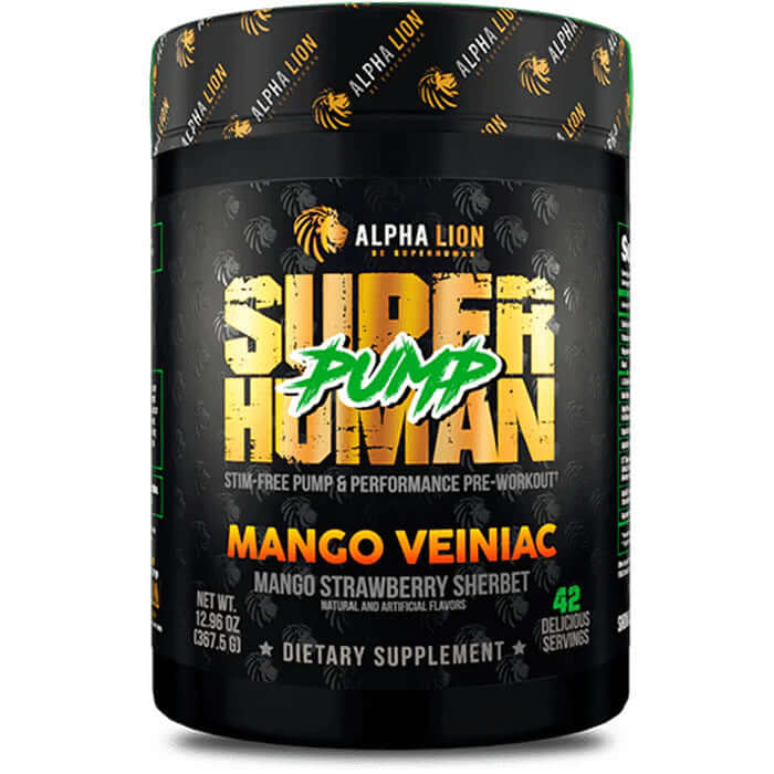 Alpha Lion SuperHuman Pump Size: 42 Servings Flavour: Mango Veiniac
