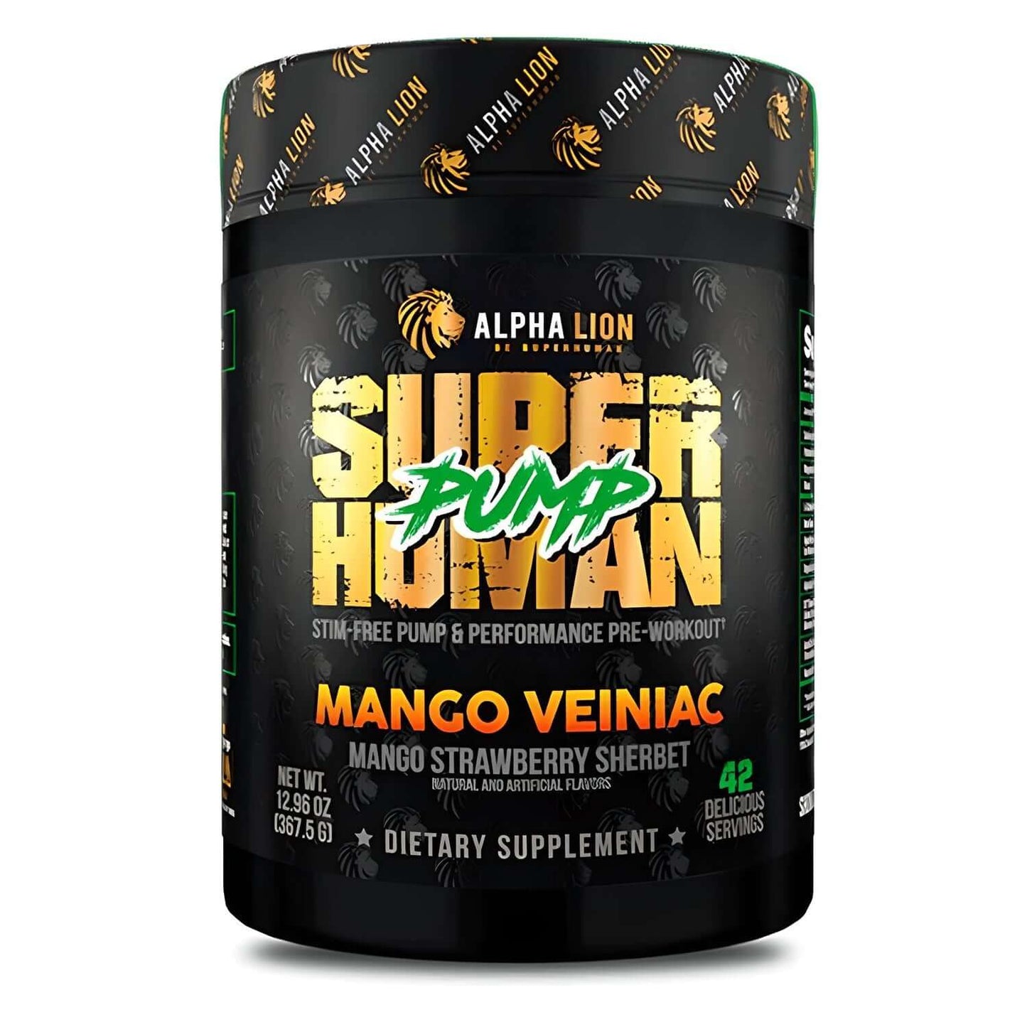 Alpha Lion SuperHuman Pump Size: 42 Servings Flavour: Mango Veiniac