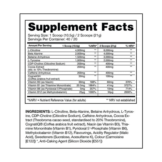 Gaspari Superpump Aggression Nutrition Facts