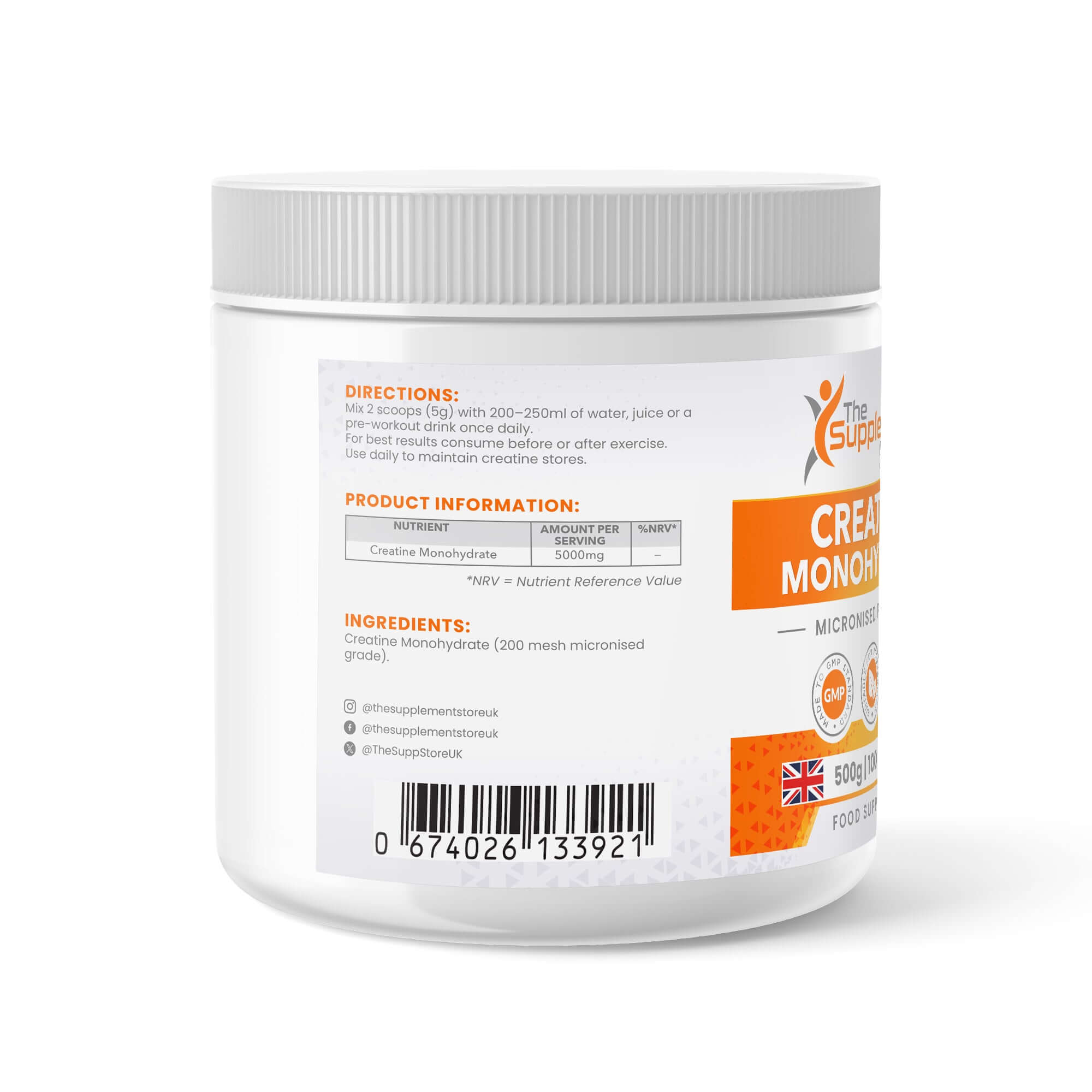 Creatine Monohydrate Powder 500g | The Supplement Store