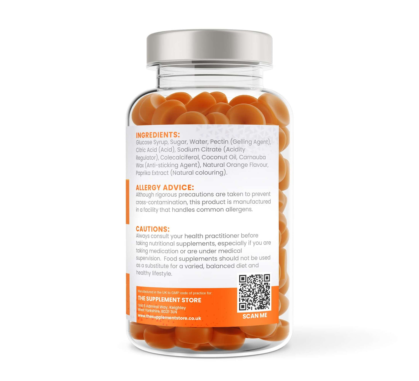 The Supplement Store Vitamin D3 4000iu Gummies Size: 60 Gummies Flavour: Orange
