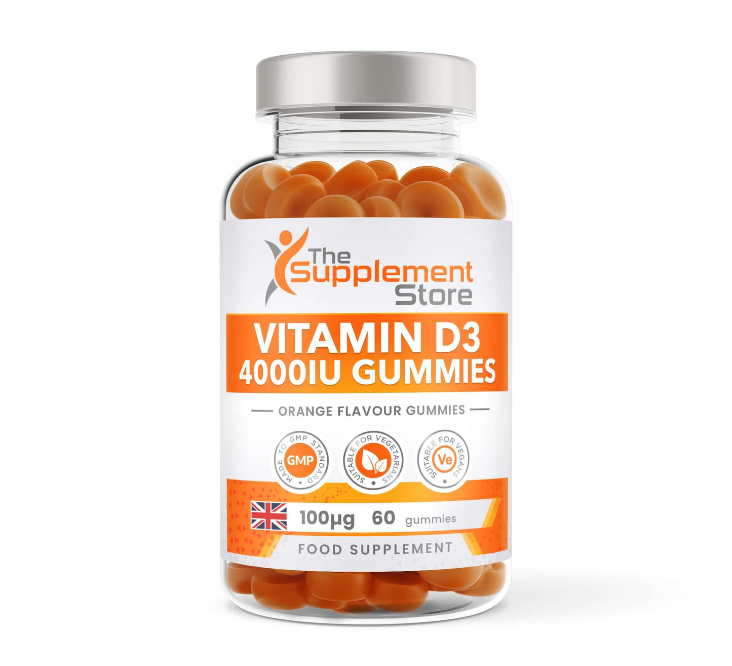 The Supplement Store Vitamin D3 4000iu Gummies Size: 60 Gummies Flavour: Orange