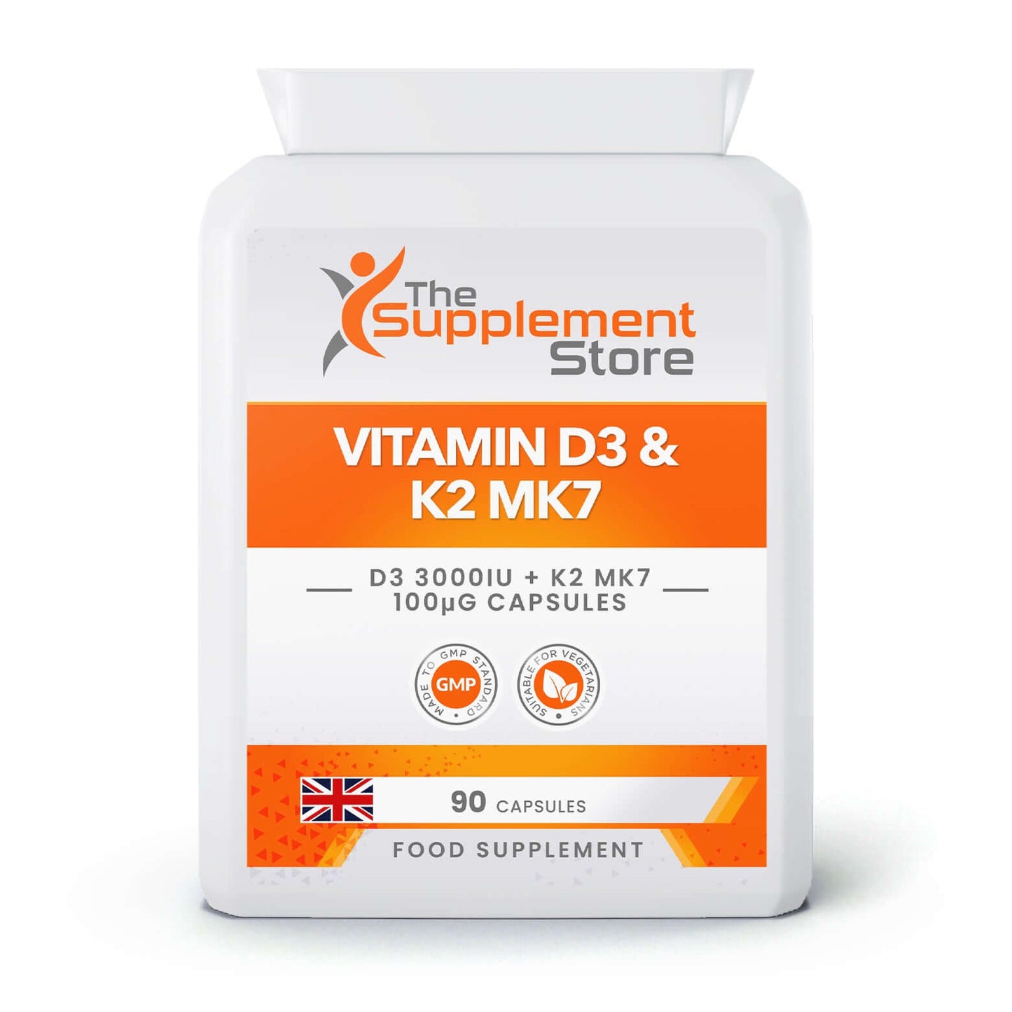 The Supplement Store Vitamin D3 4000iu & K2 MK7 100ug Capsules Size: 90 Capsules