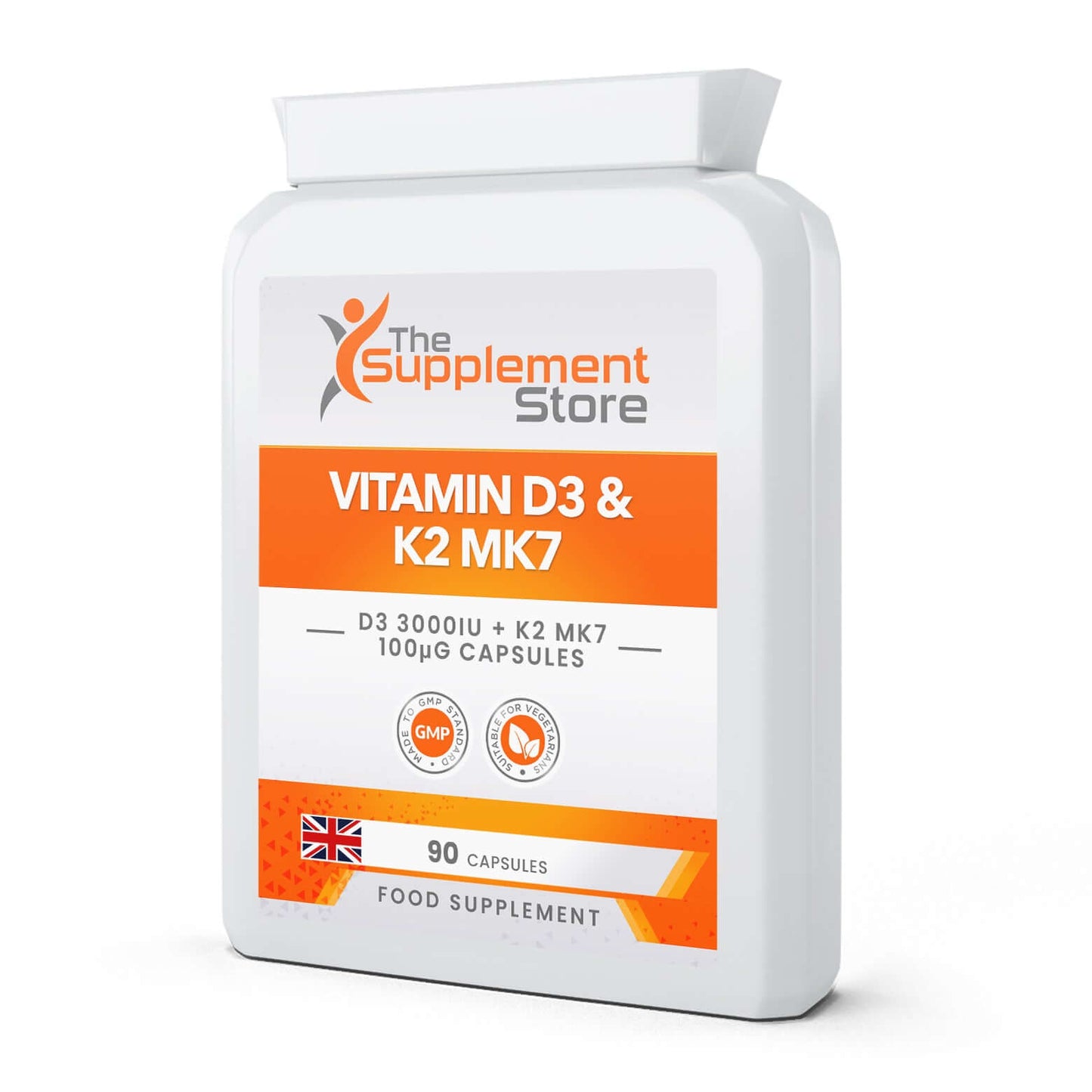 The Supplement Store Vitamin D3 4000iu & K2 MK7 100ug Capsules Size: 90 Capsules