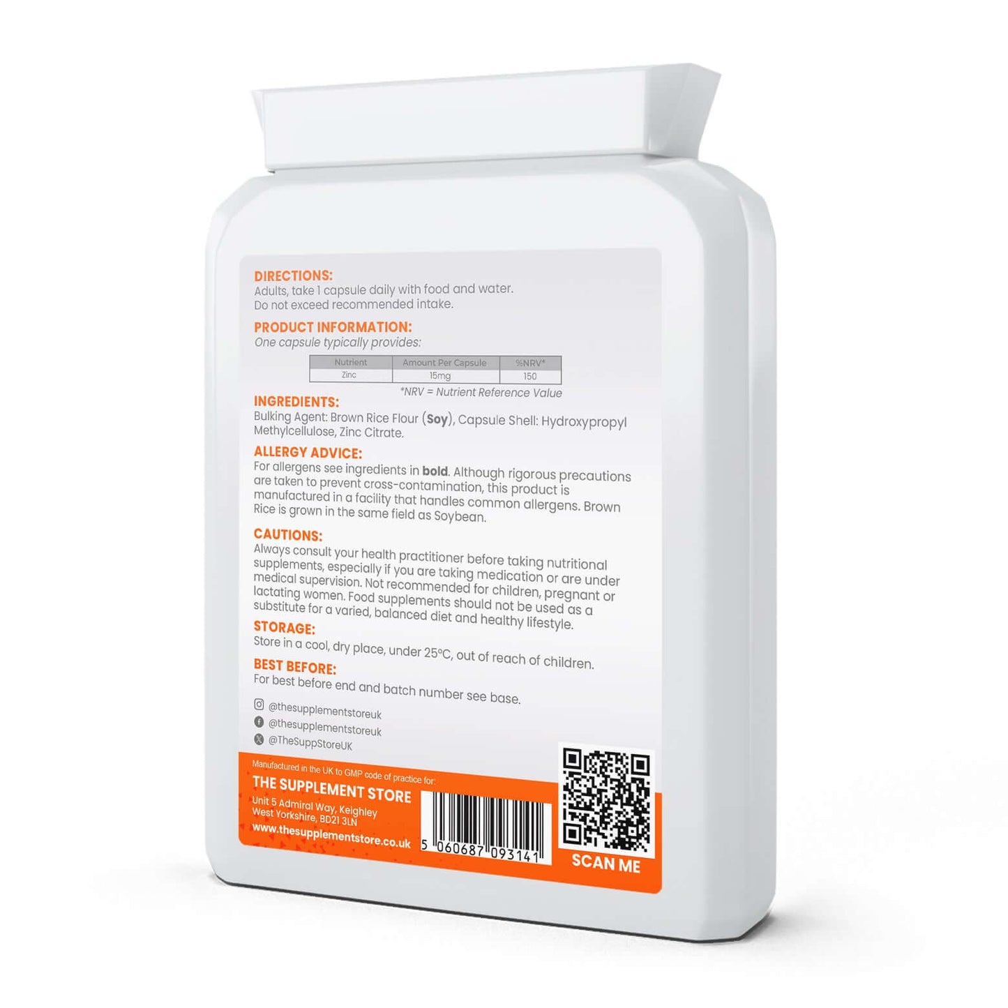 The Supplement Store Zinc Capsules Size: 120 Capsules