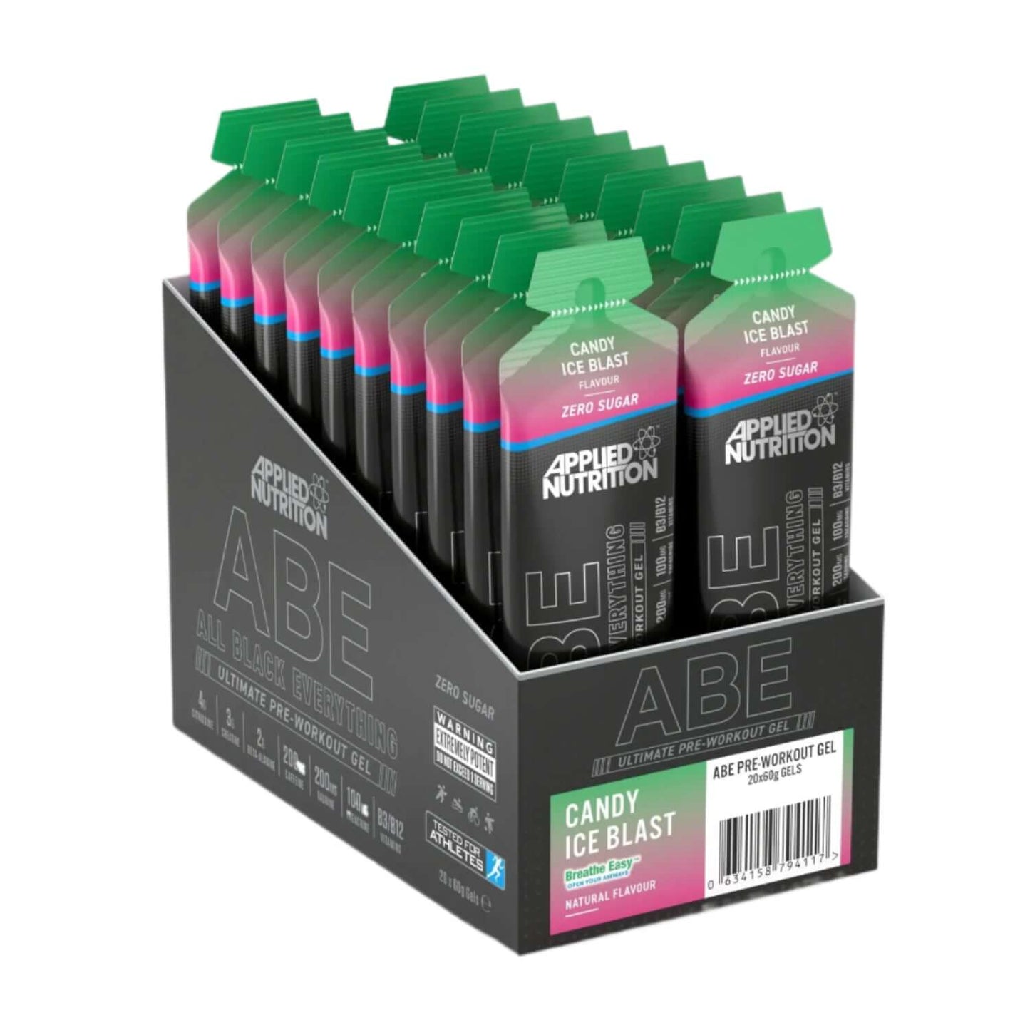 Applied Nutrition ABE Energy Gels Size: 20 x 60g Flavour: Blue Raspberry