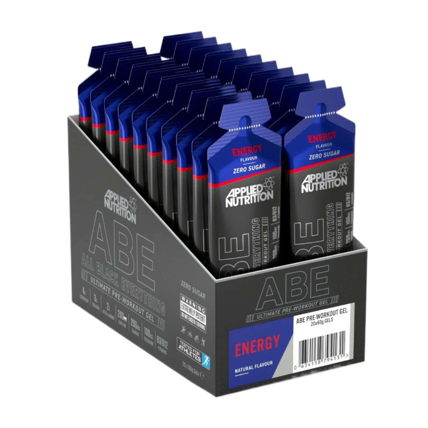 Applied Nutrition ABE Energy Gels Size: 20 x 60g Flavour: Blue Raspberry
