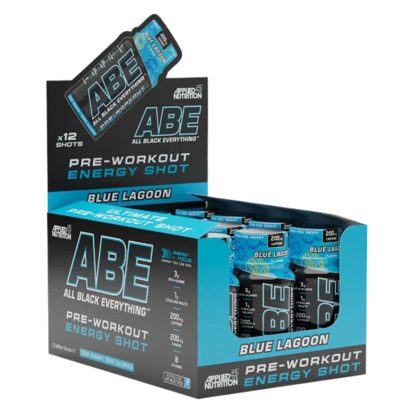 Applied Nutrition ABE Energy Shots Size: 12 x 60ml Flavour: Blue Lagoon