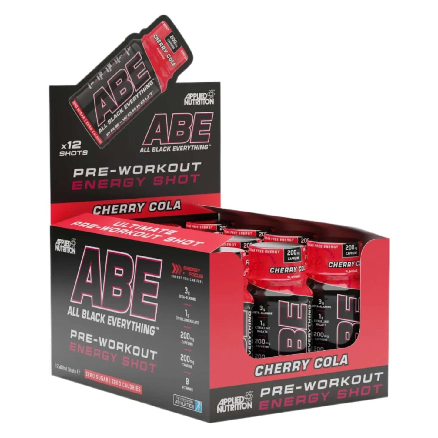 Applied Nutrition ABE Energy Shots Size: 12 x 60ml Flavour: Cherry Cola