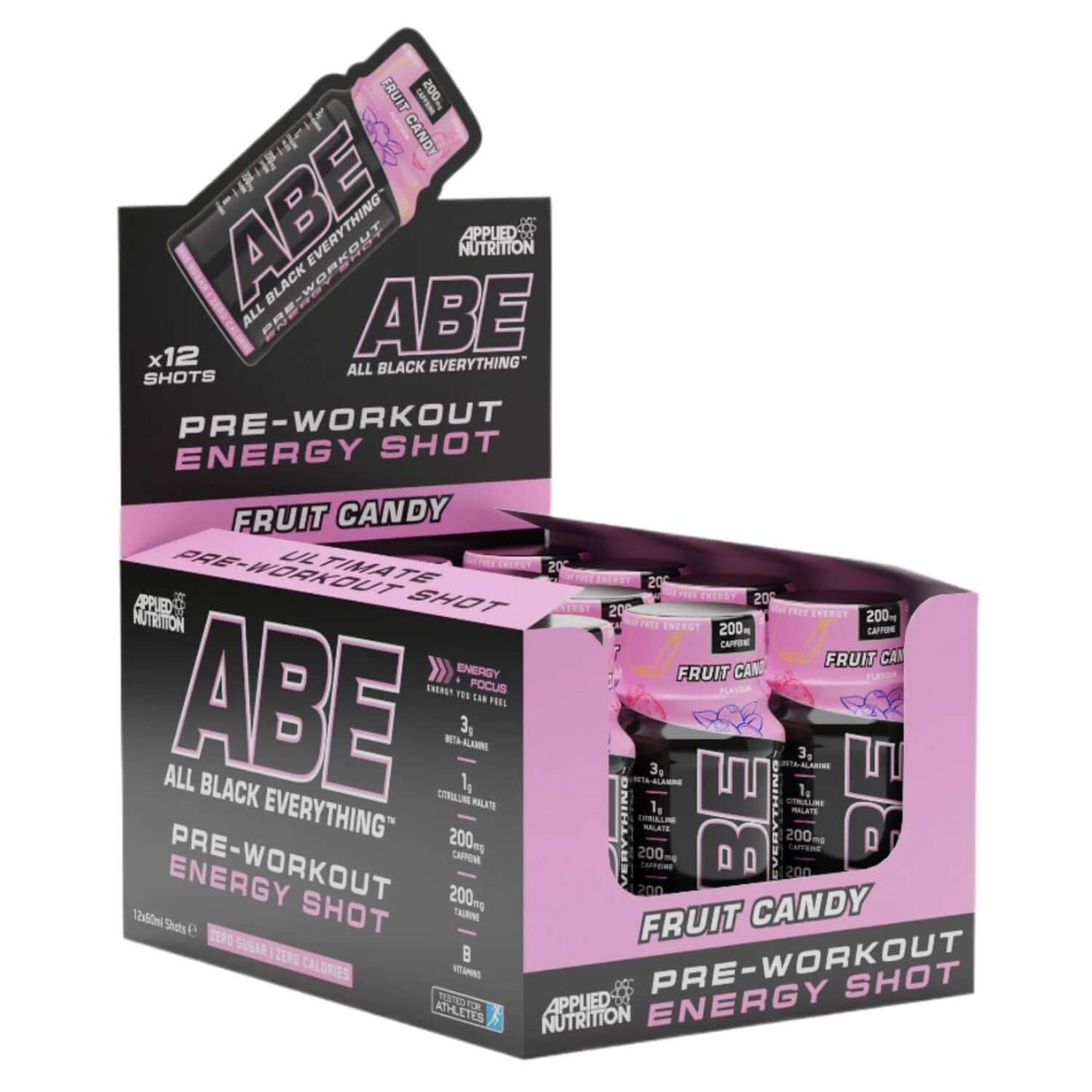 Applied Nutrition ABE Energy Shots Size: 12 x 60ml Flavour: Fruit Candy