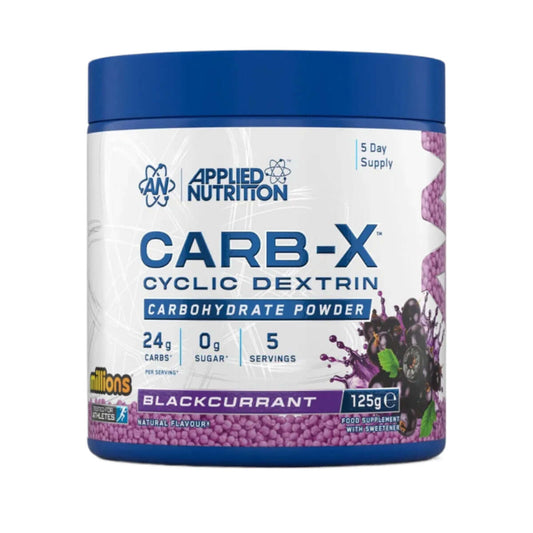 Applied Nutrition Carb-X Size: 125g Sample Tub Flavour: Blackcurrant Millions