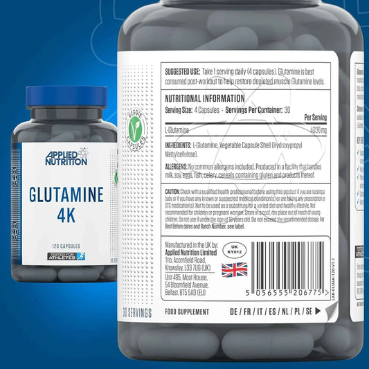 Applied Nutrition Glutamine 4K Capsules Nutrition Facts