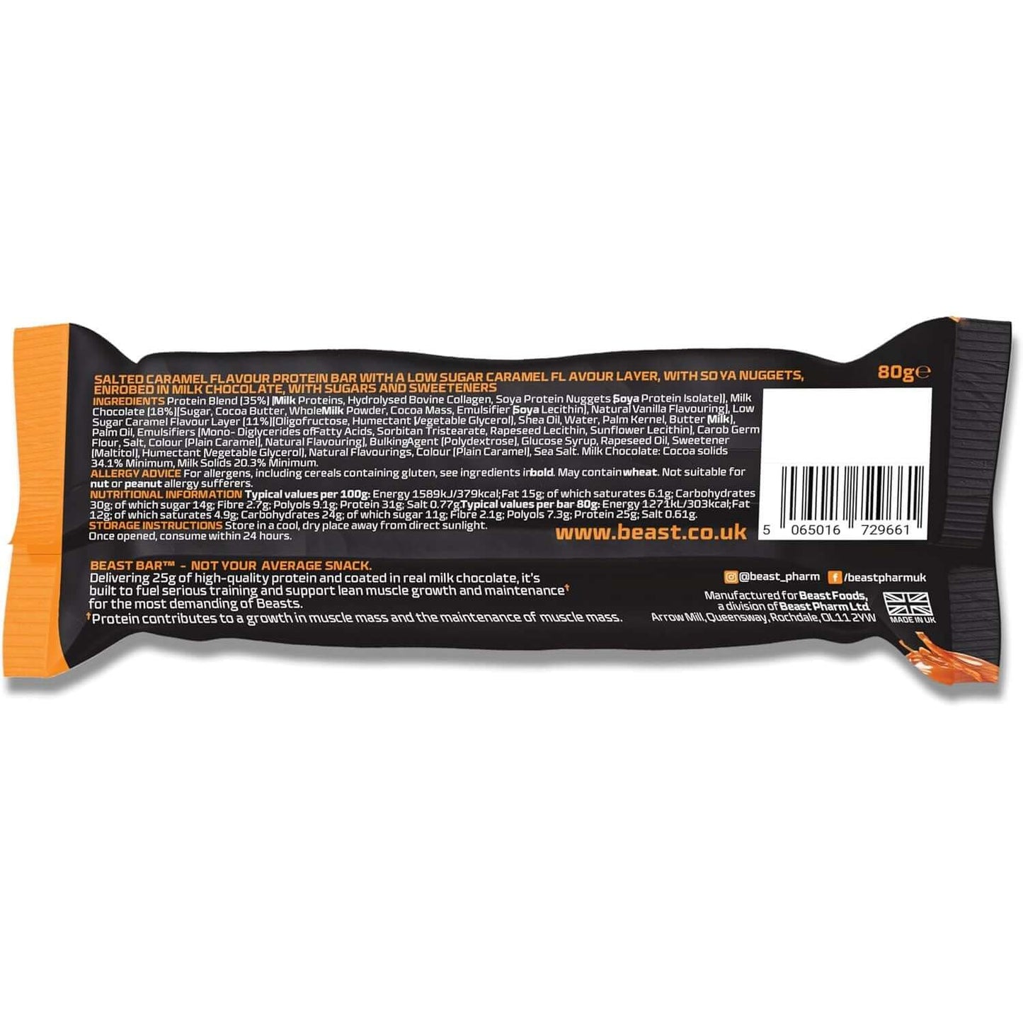 Beast Pharm Beast Bars Nutrition Facts