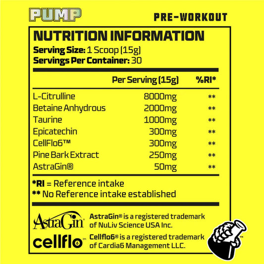 Beast Pharm Pump Nutrition Facts